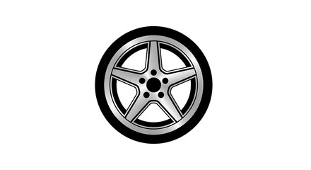 Obraz premium Detailed illustration of a modern car wheel with a five-spoke design.