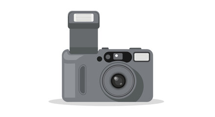 Portable Digital Compact Camera with Pop-Up Flash for Capturing Everyday Moments and Memories Vector Illustration