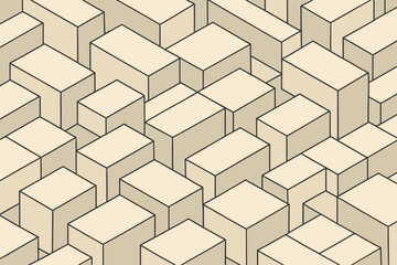 Geometric forming overlapping vector illustration design subtle rhythmic modern block symmetry structures