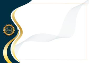 Elegant certificate template with golden wave and seal. no text