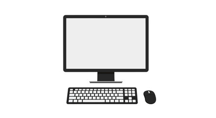 Modern computer setup with keyboard and mouse on a white background, a perfect visual for technology and digital content creation