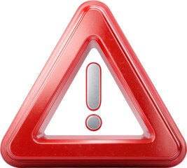 Warning sign isolated on transparent background