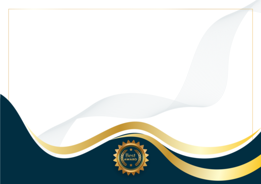 Elegant Certificate Border with Golden Accents and Dark Blue Base. no text