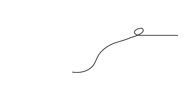 Animated continuous single line drawing of a spoon in motion illustration. One line art animation