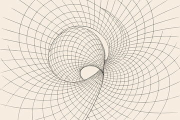 Obraz premium Linear symmetry loops dynamic mesh circular layered blending vector illustration