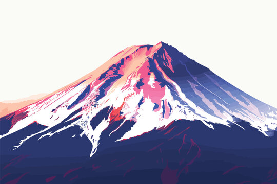 Mount Fuji in Japan stock image isolated vector style