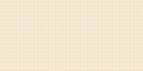 Old beige grid checkered paper sheet seamless pattern. Vintage abstract background with editable lines. Modern retro vector illustration for grunge mixed media design