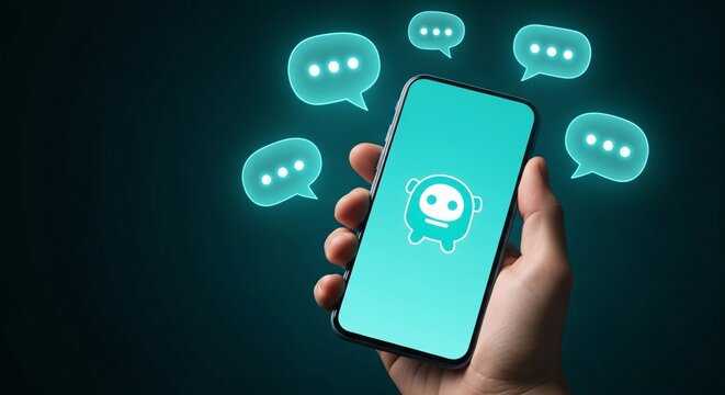 Innovative AI Chatbot Mobile App Interface for Instant Messaging Connecting People Globally with Advanced Natural Language Processing and Modern Communication Technology