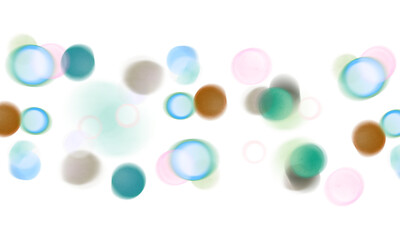 Colorful bokeh lights background. Blurred circle shapes. PNG image, christmas glowing bokeh dust