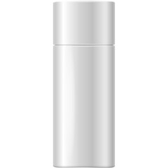 Simple Clean White Cylinder Container With Two Tone Cap and Base Isolated on White Background Minimalist Product Design