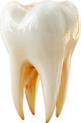 Tooth decay with visible cavity isolated on transparent background