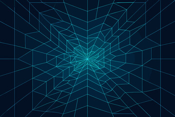Fototapeta premium Made geometric shading illustration polyline vector polygonal angular depth twisting grid lines