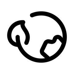 Earth Icon with Leaf representing environmental care, sustainability, and eco-friendly initiatives