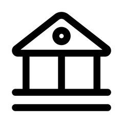 Bank, Building, Community, Courthouse, Hall, Library Icon representing financial, civic, and public service facilities