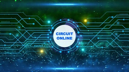 Futuristic digital circuit board network globe connection data flow abstract technology background with glowing particles and lines representing global connectivity and - Powered by Adobe