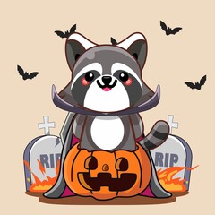 Raccon in Halloween Party