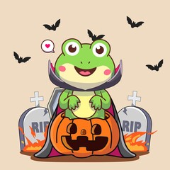 Frog in Halloween Party