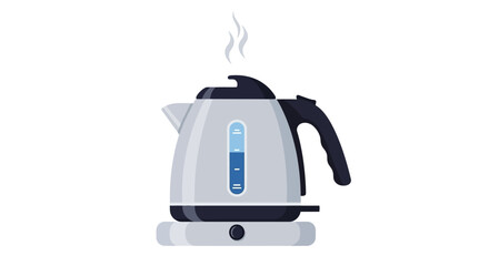 Electric Kettle with Steam Illustration