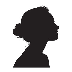 Beautiful Face Woman Side View Silhouette