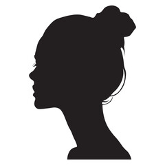 Beautiful Face Woman Side View Silhouette