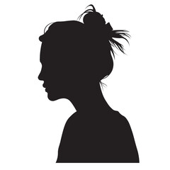 Beautiful Face Woman Side View Silhouette