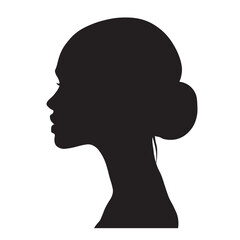 Beautiful Face Woman Side View Silhouette