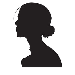 Beautiful Face Woman Side View Silhouette