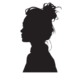 Beautiful Face Woman Side View Silhouette