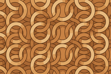 Circular abstract overlapping network sophisticated illustration bronze evoking interlocking vector seamlessly