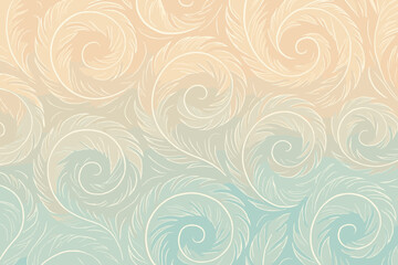 Fototapeta premium Airy feather vector loop elegance smooth outlines highlights delicate curving illustration rhythm