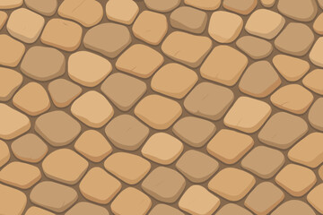 Walkway adding cobblestones composed lighting stone illustration soft warm uneven vector pathway
