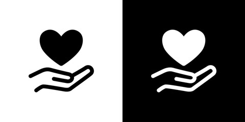 手の中のハートのアイコン