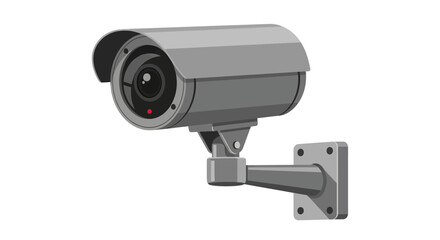 Vector illustration of a modern CCTV security camera for surveillance, monitoring, and protection against a white background