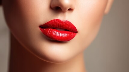 Elegant red lip makeup artistry studio photography glamorous close-up beauty trends
