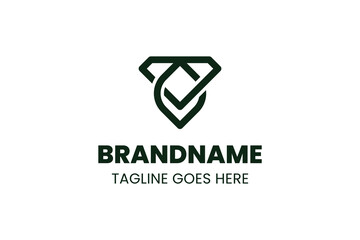 Diamond Love Simple Line Logo, symbolizing elegance, purity, and love