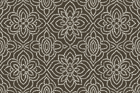 Intricate floral lacework symmetric round illustration dotted geometry vector resembling lace shapes