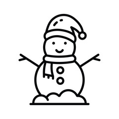 Grab this creatively designed line style snowman icon