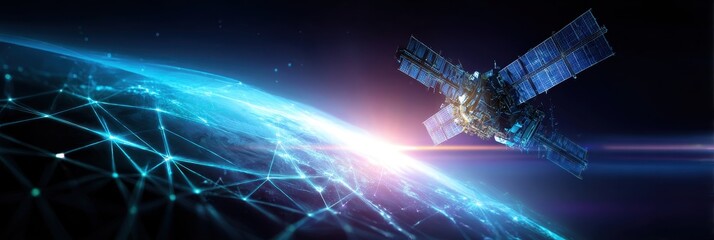 Space station orbiting a binary planet, powered by byte energy, computing data through a galactic database firewall link