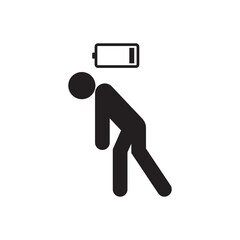 Tired person icon vector template, Fatigue sign symbol