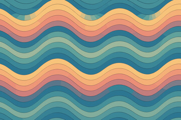 Calm hues flowing overlapping vector layers gradient stripes illustration stripe seamless