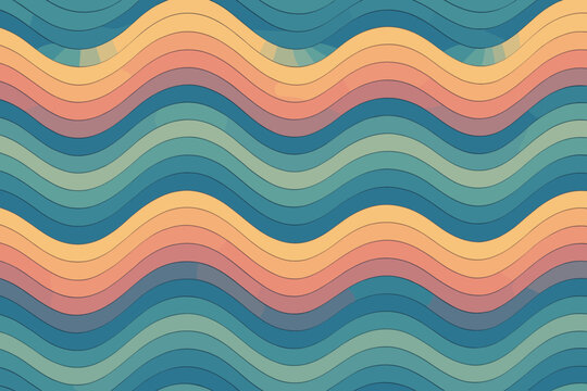 Calm hues flowing overlapping vector layers gradient stripes illustration stripe seamless