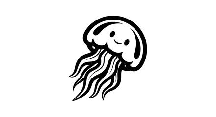 Charming Jellyfish Illustration - A Delightful Depiction of Marine Life.