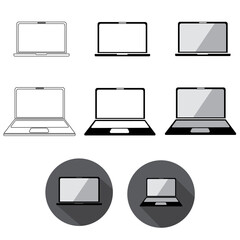 laptop computer icon set