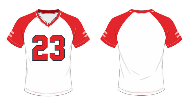 Baseball Raglan T-Shirt Jersey Mockup Vector Template