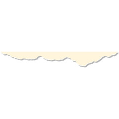 Torn Paper Edge With Creamy Beige Color And Black Outline On White Background Graphic Element