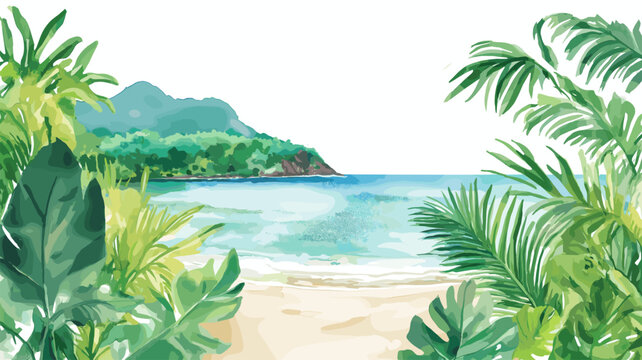 Morrocoy National Park. Morrocoy National Park hand drawn watercolor illustration