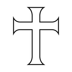 Vector image of a Christian cross silhouette in various styles. Concept of Orthodoxy and faith. Element for your design.