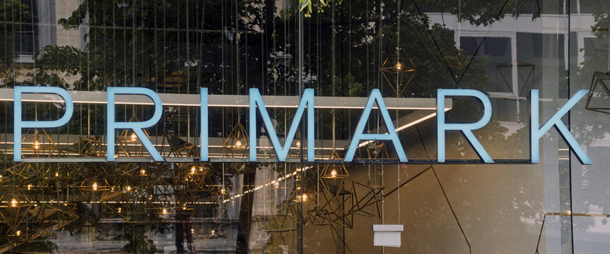 Antwerp, Belgium - july 13, 2025 : sign and logo of Primark textile store