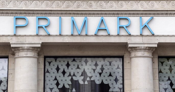 Antwerp, Belgium - july 13, 2025 : sign and logo of Primark textile store