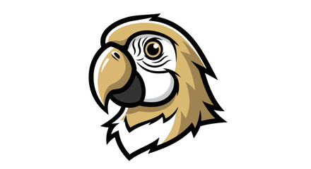 Detailed Illustration of a Parrot Head with Striking Features.